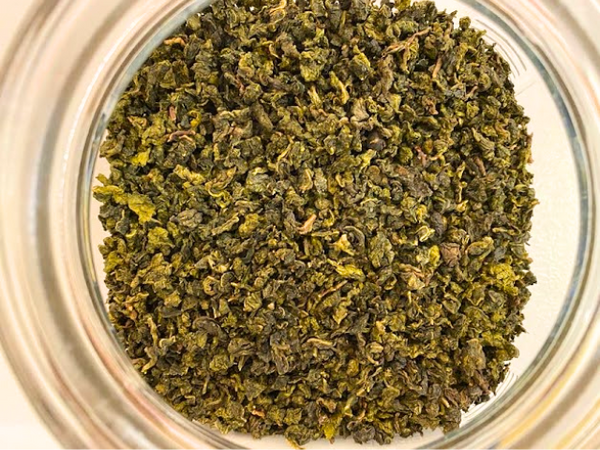 Milk Oolong Tea leaves in jar