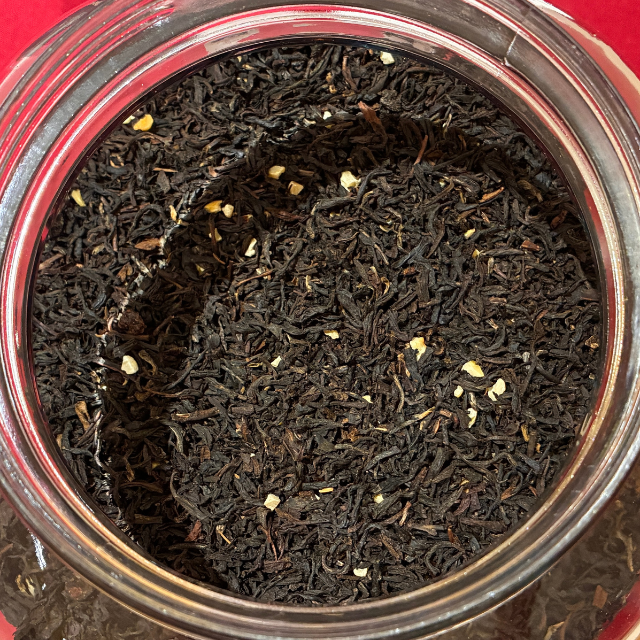 Jar of almond black tea