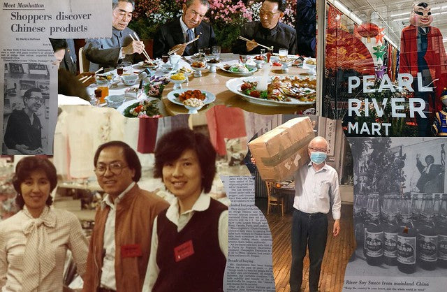 Images of Pearl River Mart and founders over the years