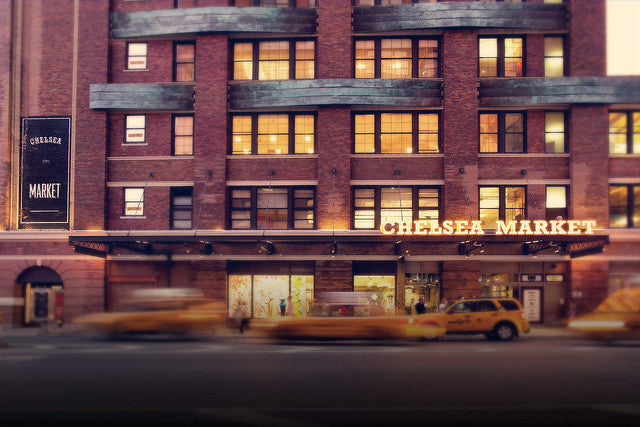 Chelsea Market with taxis in front