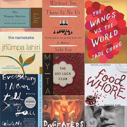Collage of covers of books by Asian American women writers