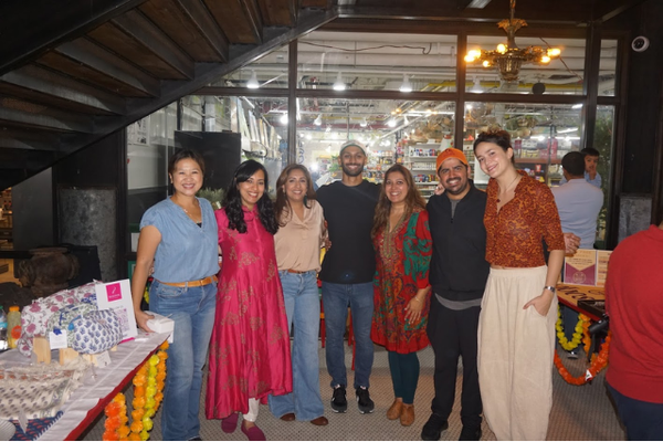 Group of people at Diwali event in Chelsea Market