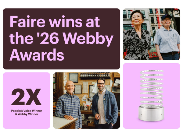 Text with photos of a man and a woman, two men, and an award