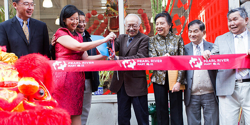 Pearl River Mart President Joanne Kwong at ribbon cutting of Pearl River's Tribeca location