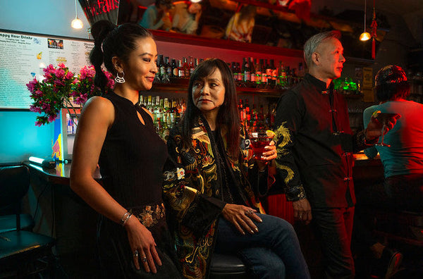 Kelly, Lillian, and Carl Bit at the bar in Asia Roma