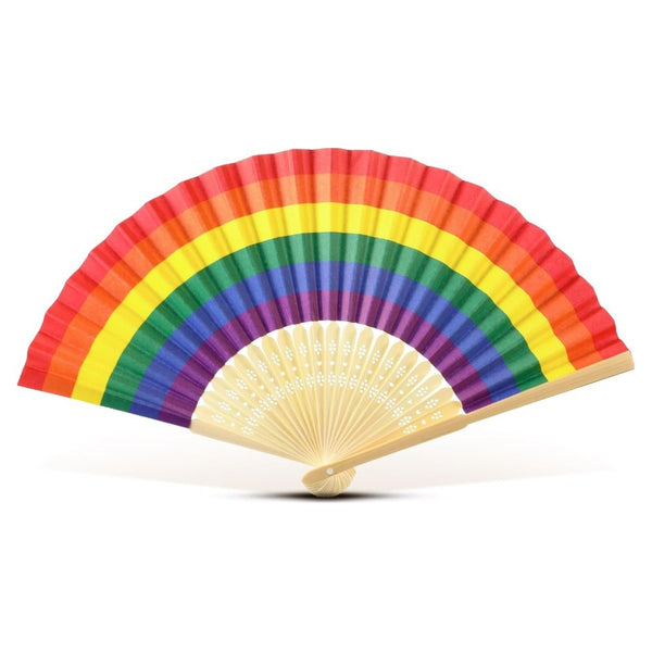 8.25 inch Rainbow Bamboo Fan