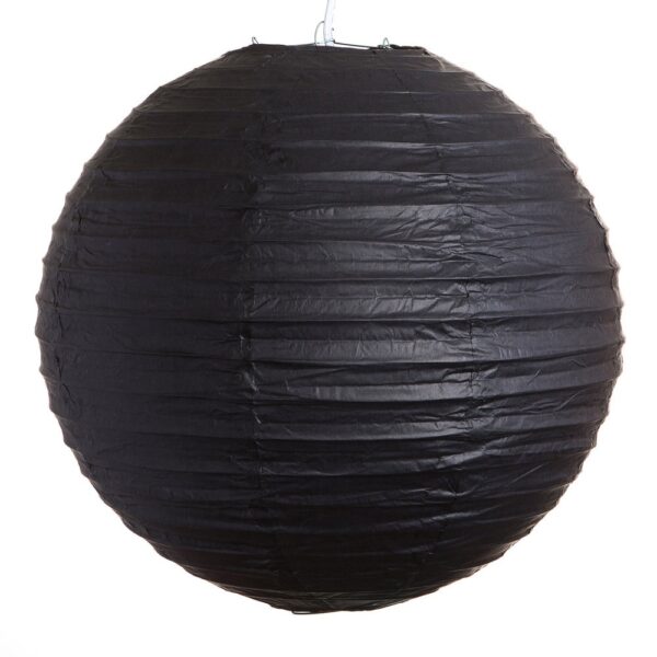 Round black paper lantern on white background