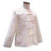 Embroidered Dragon Design Mandarin Collar Jacket -  Cotton Twill in White