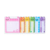 Note Pals Sticky Tabs - Cat Parade without the cover, facing horizontally. Comes in a pink sticky note and sticky tabs in orange, yellow, green, blue, and purple.