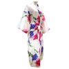 White ankle-length robe with lily design