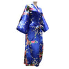bright blue Ankle-Length Robe Peacock Print