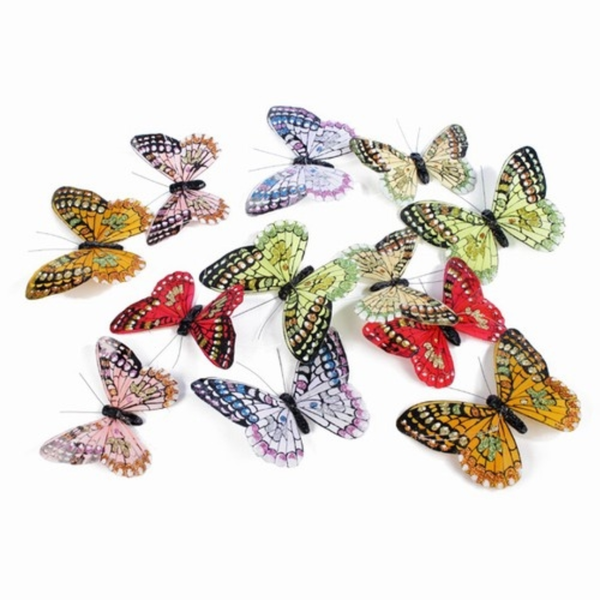 Collection of colorful butterflies on a white background