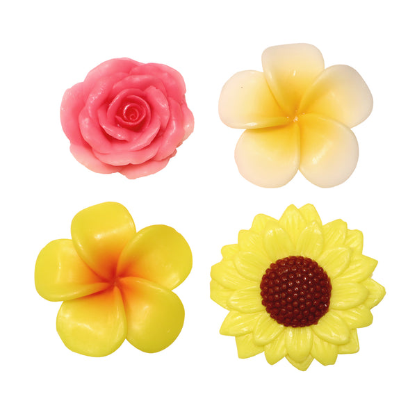 Soaps in the shape of different flowers