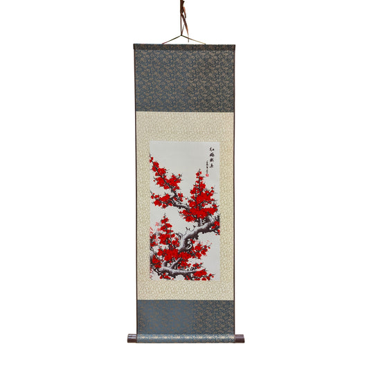 Wall scroll red blossoms