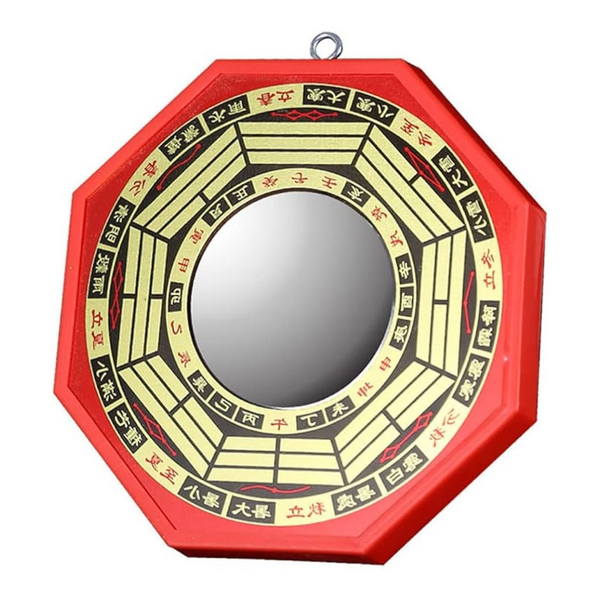 Red and gold Ba-Gua with convex mirror