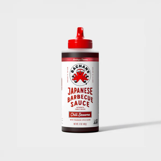Bachan's Japanese Barbecue Sauce bottle with red cap on a white background