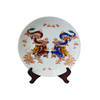 Colorful Design Ceramic Display Plate (with Stand) white with double dragon