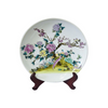 Colorful Design Ceramic Display Plate (with Stand) white with peonies