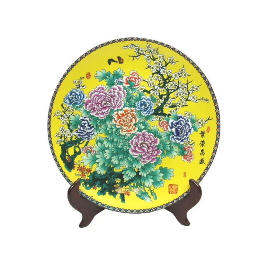 Colorful Design Ceramic Display Plate (with Stand)