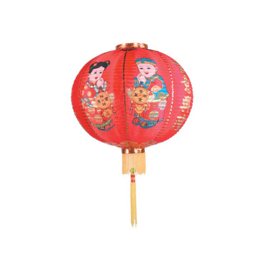Red Nylon Lantern with boys and girls design