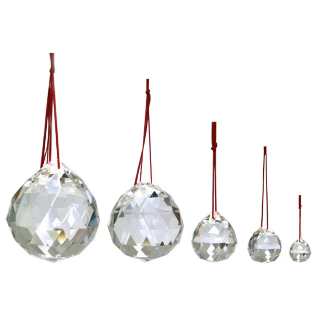 Crystal Ball with Red String for Hanging (various Colors)