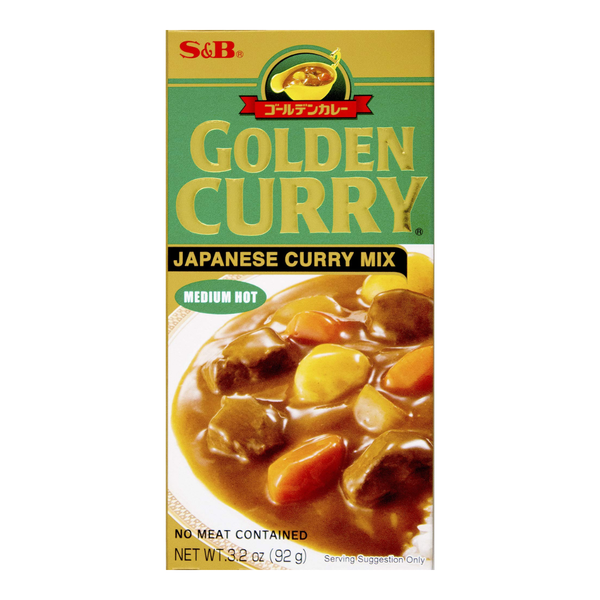 Box of S&B Golden Curry Japanese Curry Mix on a white background