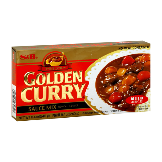 S&B Golden Curry sauce mix packaging on a white background