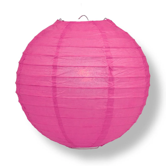 Fuchsia Wire Frame Spherical Paper Lantern