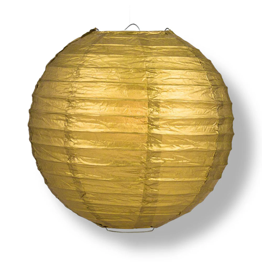 Gold Wire Frame Spherical Paper Lantern