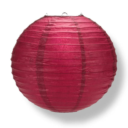 Velvet Rose Red Wire Frame Spherical Paper Lantern