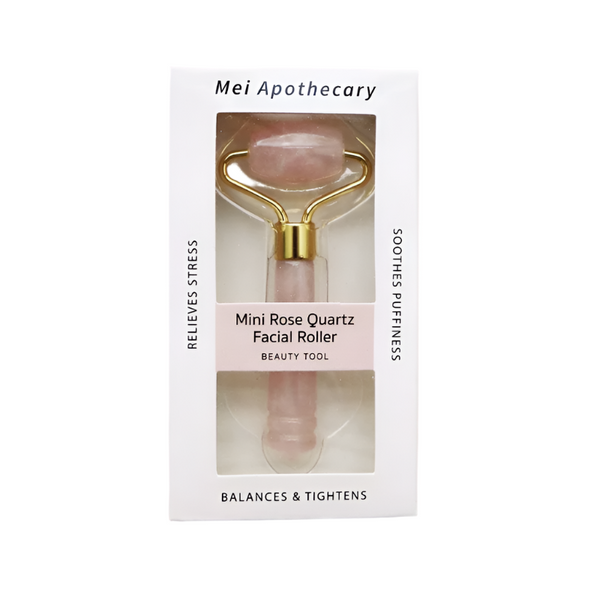 Mei Apothecary Mini Rose Quartz Facial Roller Beauty Tool