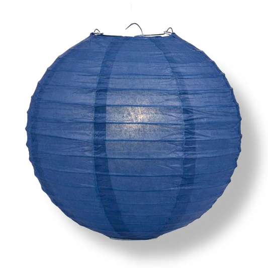 Navy Blue Wire Frame Spherical Paper Lantern