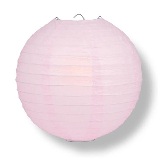 Pink Wire Frame Spherical Paper Lantern