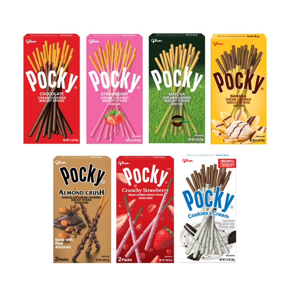 Several boxes of Pocky in a variety of flavors