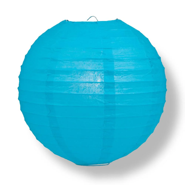 Turquoise Blue Wire Frame Spherical Paper Lantern