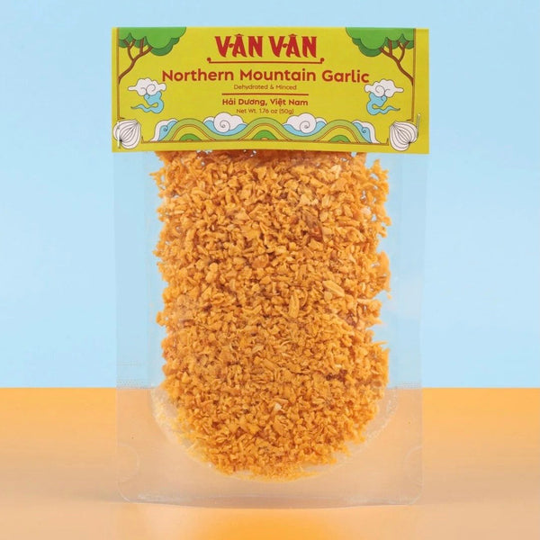 Bag of Van Van brand minced Northern Mountain Garlic
