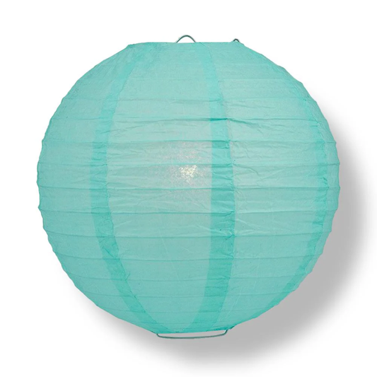 Water Blue Wire Frame Spherical Paper Lantern