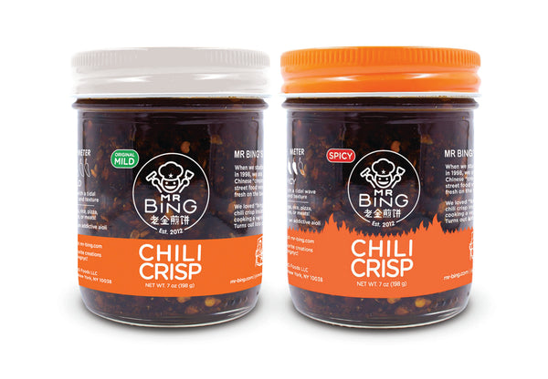 2 Mr bing chili crisp. One mild and the other spicy