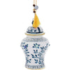 Crane chinoiserie ginger jar ornament side view.