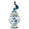 Floral chinoiserie ginger jar ornament side view.