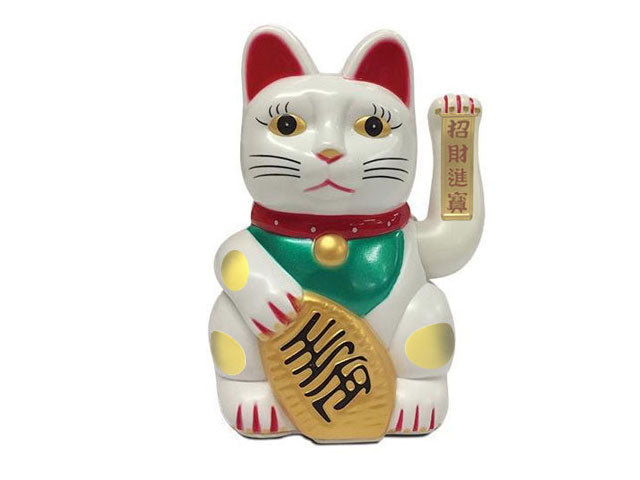 AC/DC Hand Motion Lucky Cat - White