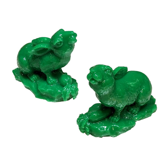 Green rabbit figure