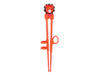 Item: FUJ-EC17  Plastic Practice Chopstick length:7 in. Overall length: 9.5 in. with the silicone lion and adjustable finger straps, which can be removed and attached to other chopsticks.