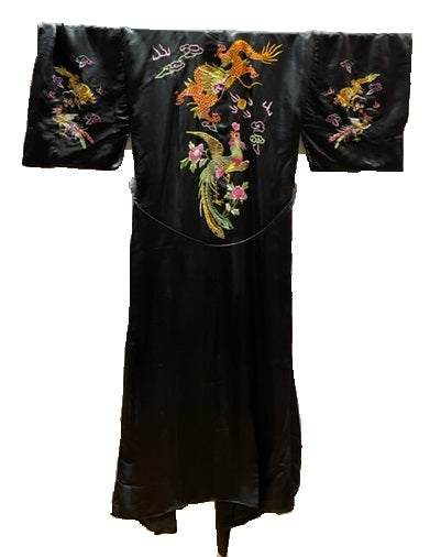 Silk embroidered robe- dragon/ phoenix design