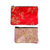 Brocade Zipper Pouch in red plum blossom and pink plum blossom