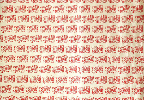 Cream paper with red lucky cats