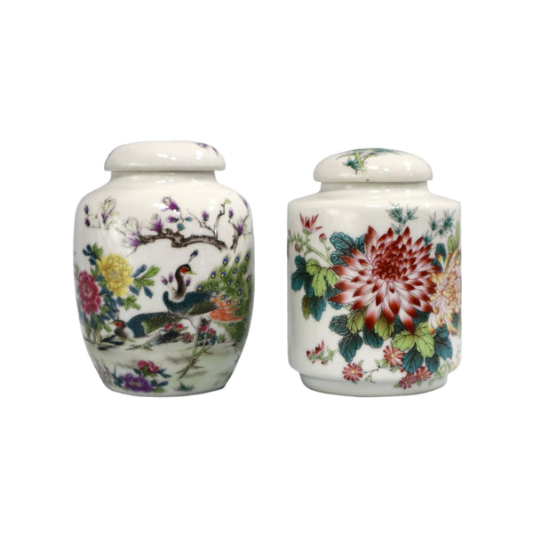 Small Floral Jars with Lids