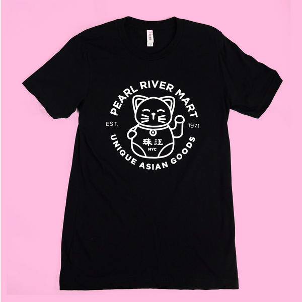 Black Pearl River Mart lucky cat T-shirt