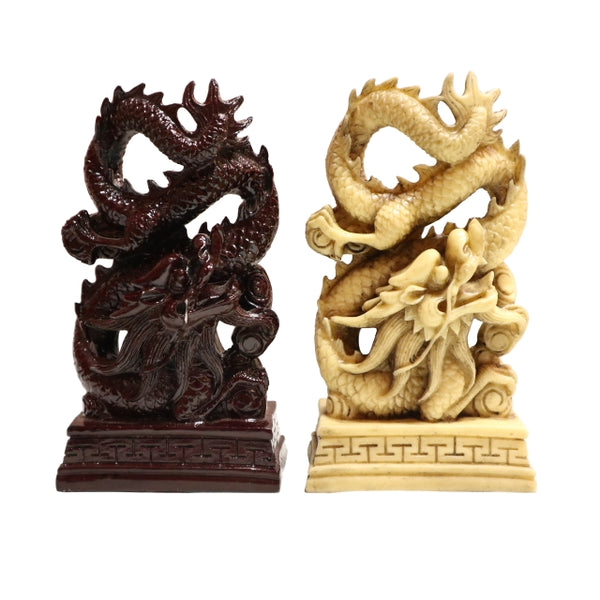 Standing Dragon in mahogany and ivory
