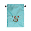 Embroidered Drawstring Shoes Bag - emperor clothing in turquoise